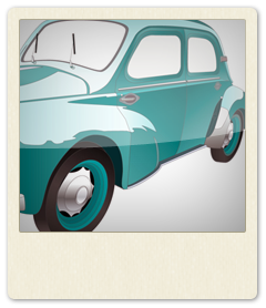 dessin d'une Renault 4CV réalisé sous Illustrator